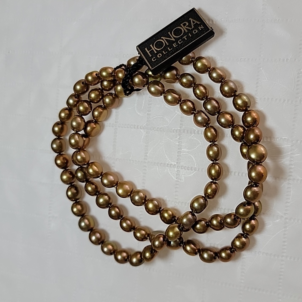 Honora Collection Cultured Pearl Set of 3 Stretch Bracelets New